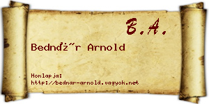 Bednár Arnold névjegykártya