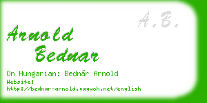 arnold bednar business card