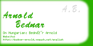 arnold bednar business card